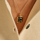 Khaki Cushion Necklace with pendant
