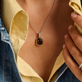 Smokey Brown Cushion Necklace with pendant