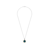 Blue Zirconia Cushion Necklace with pendant
