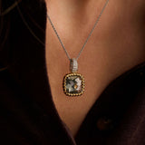 Grey Zirconia Cushion Necklace with pendant