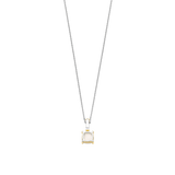 Necklace with Square Pearl pendant 11mm
