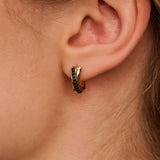 Black Zirconia Crossover Hoops