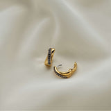 Black Zirconia Crossover Hoops