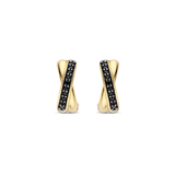 Black Zirconia Crossover Hoops