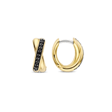 Black Zirconia Crossover Hoops