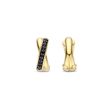 Black Zirconia Crossover Hoops