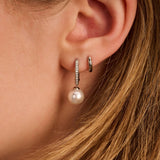 Zirconia Pearl Hoops