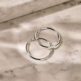 Classic Oversized Hoops Silver 35mm