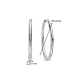 Classic Oversized Hoops Silver 35mm