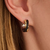 Black Zirconia Crossover Hoops