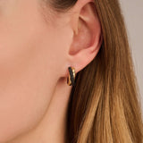 Black Zirconia Crossover Hoops