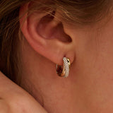Tricolor Zirconia Crossover Hoops