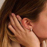 Tricolor Zirconia Crossover Hoops