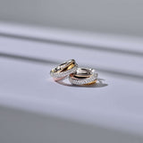 Tricolor Zirconia Crossover Hoops