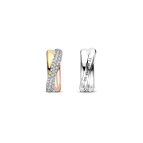 Tricolor Zirconia Crossover Hoops