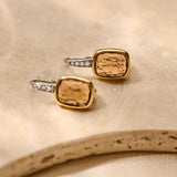 Smokey Brown Zirconia Cushion Hoops