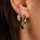 Classic Zirconia Hoops Silver