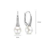 Zirconia Pearl Hoops