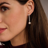 Drop Zirconia Pearl Earrings