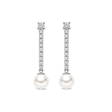 Drop Zirconia Pearl Earrings