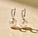 Icon Pearl Hoops Silver