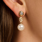 Icon Zirconia Pearl Earrings