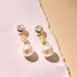 Icon Zirconia Pearl Earrings