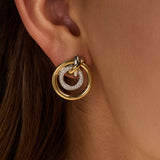 Contrast Crossover Circle Earrings