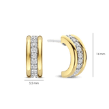 Triple Band Zirconia Hoops Gold Vermeil