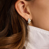 Contrast Twisted Zirconia Earrings