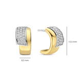 Contrast Twisted Zirconia Earrings