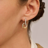 Tricolor Zirconia Crossover Circle Hoops