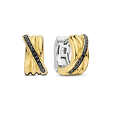 Black Zirconia Crossover Hoops