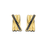 Black Zirconia Crossover Hoops