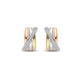 Tricolor Zirconia Crossover Hoops