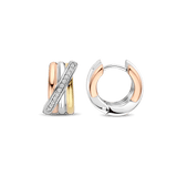 Tricolor Zirconia Crossover Hoops