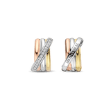 Tricolor Zirconia Crossover Hoops