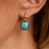 Turqoise Zirconia Cushion Hoops