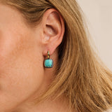 Turqoise Zirconia Cushion Hoops