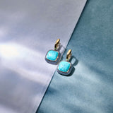 Turqoise Zirconia Cushion Hoops