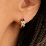Double Ring Hoops with stone
