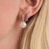 Zirconia Pearl Hoops