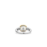 Zirconia Cushion Ring with pearl