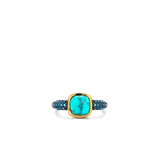 Turqoise Zirconia Cushion Ring