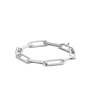 Monogram Chain Link Bracelet Silver