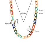 Multicolour Chain Statement Necklace