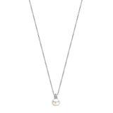 Necklace with pearl and zirconia