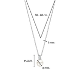 Necklace with pearl and zirconia