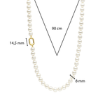 Long Pearl Necklace with chain 90cm
