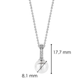 Necklace with Zirconia Pearl pendant 8mm